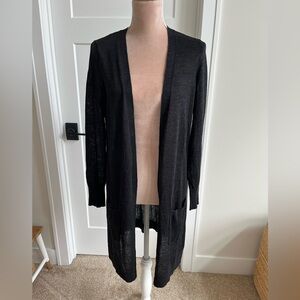 Black Open Front Women's Sweater